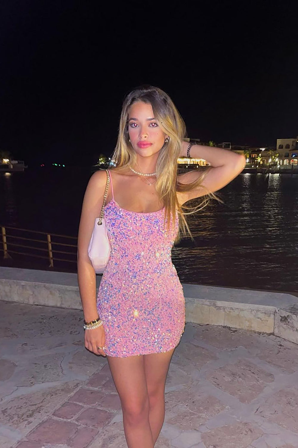 Ombreprom New Homecoming Dress Sparkly Pink Spaghetti Straps Sequins Short Prom Dress Ombreprom New Homecoming Dress Sparkly Pink Spaghetti Straps Sequins Short Prom Dress