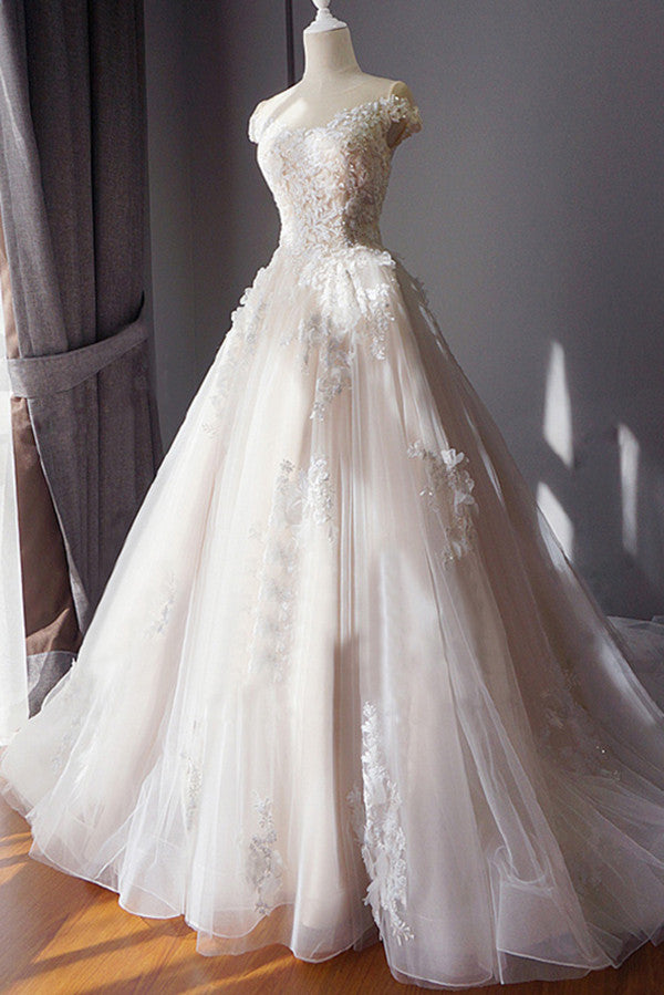 Ball Gown Off Shoulder Sleeveless Sweetheart Appliques Beading Tulle W Ball Gown Off Shoulder Sleeveless Sweetheart Appliques Beading Tulle W