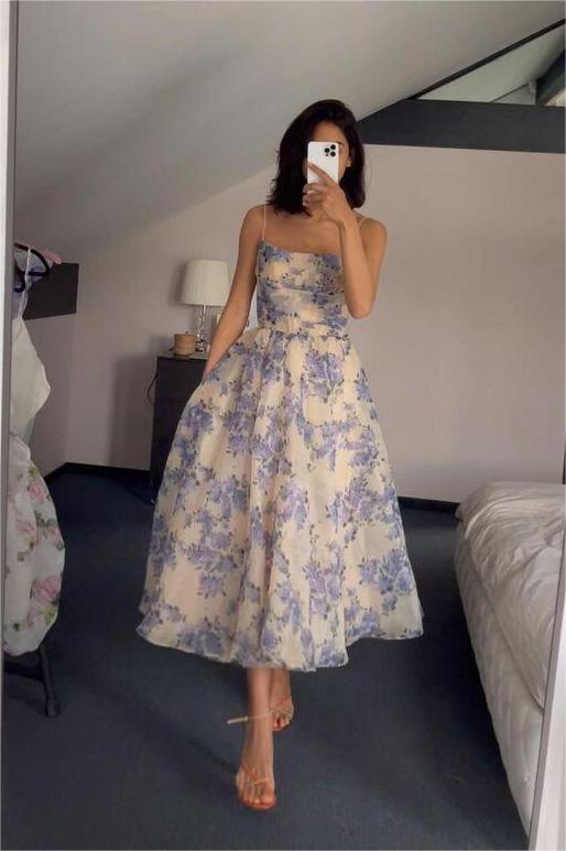 spaghetti strap chiffon prom dress Spaghetti Strap V-neck Beaded Top Chiffon Prom Dresses APD3131