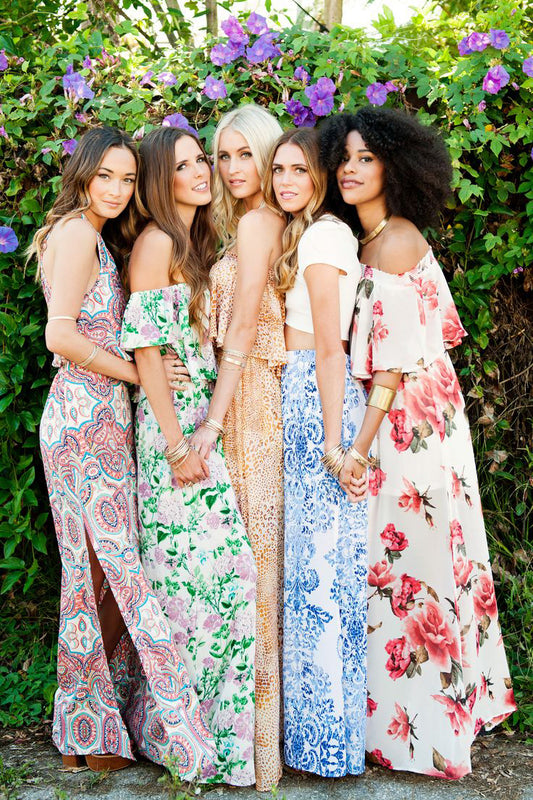 Inspiration For Bridesmaids: The Colorful Prints Floral Dresses