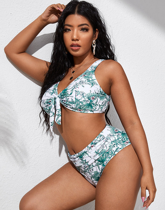 OmbreSwim - Light Green High-Waist Bikini Suit