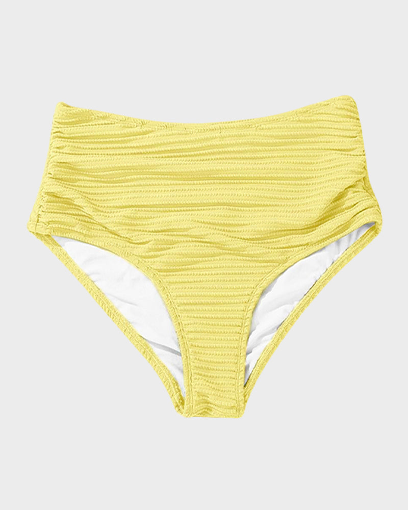 OmbreSwim - Textured Knot-Front High-Waisted Bikini Set