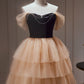 Chic Champagne Off The Shoulder Beading Tulle Short Homecoming Dresses
