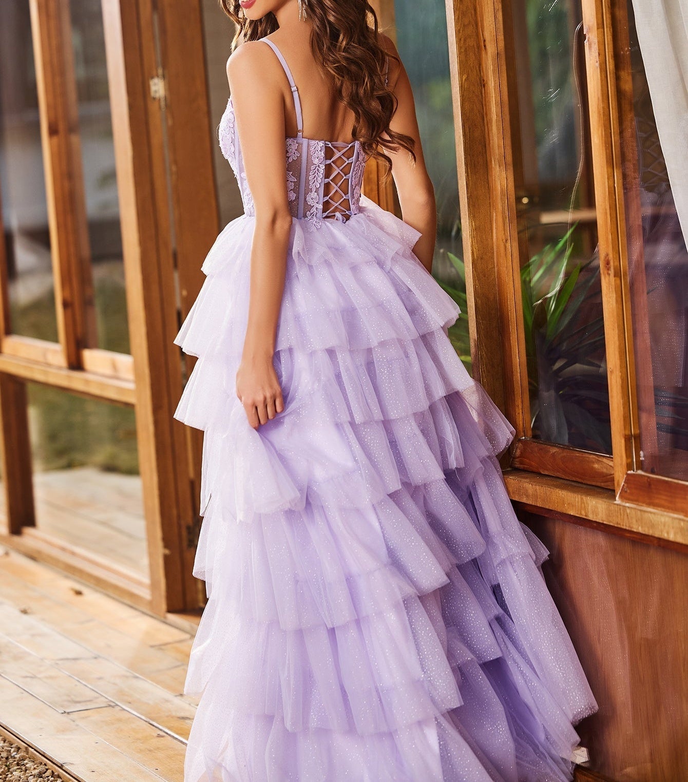 fitted lace wedding dress Jovani 39305 Formal Long Glitter Ball Gown Ruffled Prom Dress