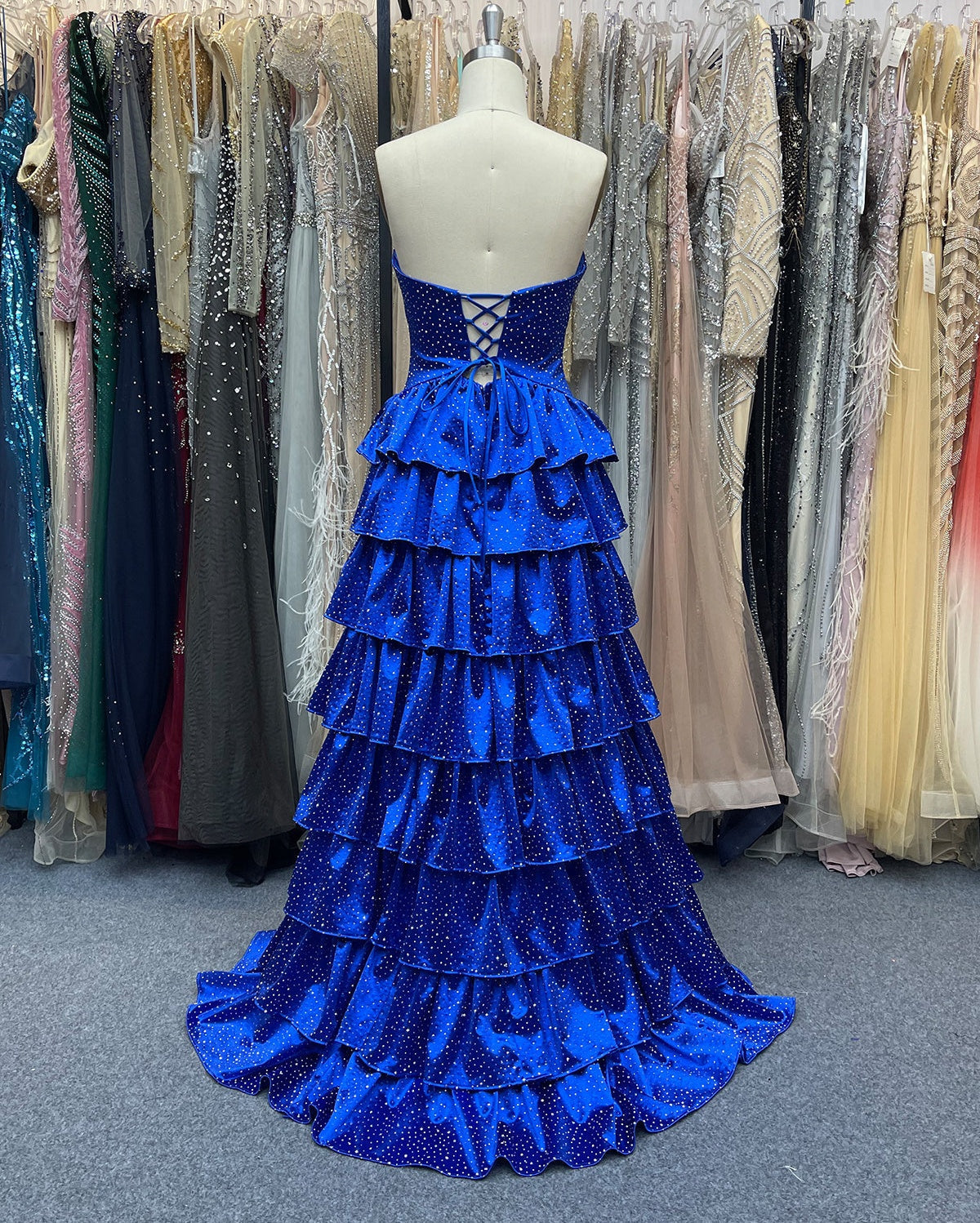 A Line Strapless Sweetheart Satin Prom Dress with Keyhole