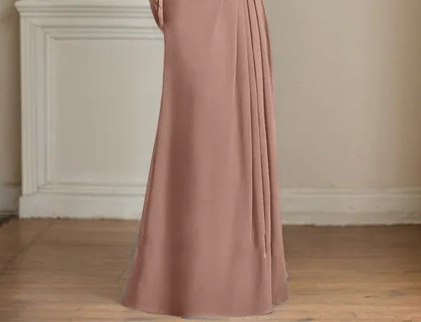 A-Line/Princess Scoop Floor-Length Mother of the Bride Dresses with Pleated & Sequins