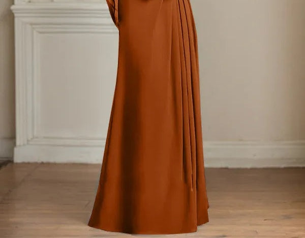 A-Line/Princess Scoop Floor-Length Mother of the Bride Dresses with Pleated & Sequins