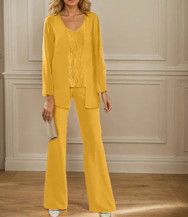 Chiffon Mother of the Bride Pantsuits with Jacket