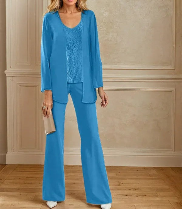 Chiffon Mother of the Bride Pantsuits with Jacket