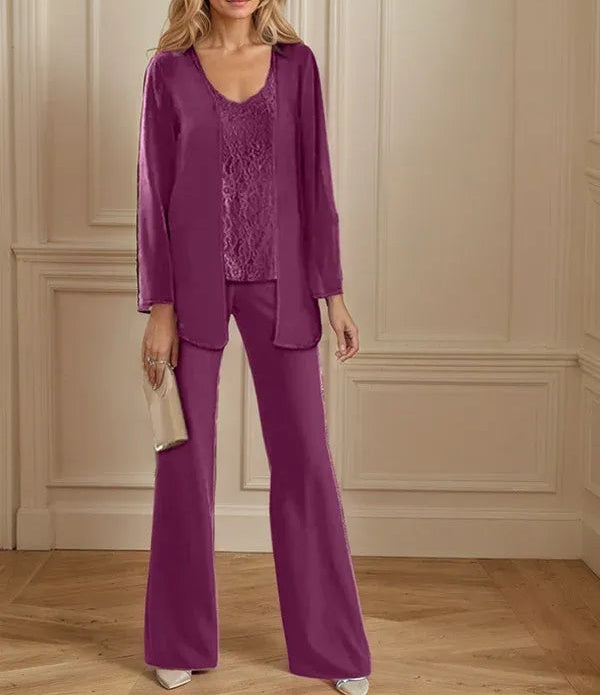 Chiffon Mother of the Bride Pantsuits with Jacket