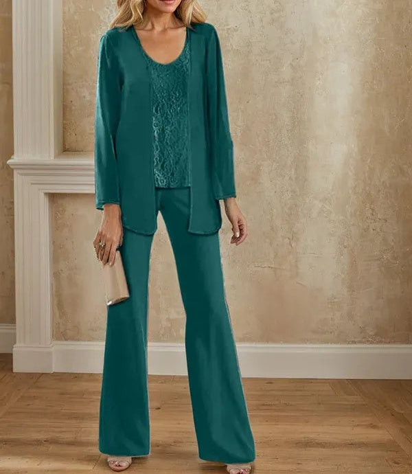 Chiffon Mother of the Bride Pantsuits with Jacket