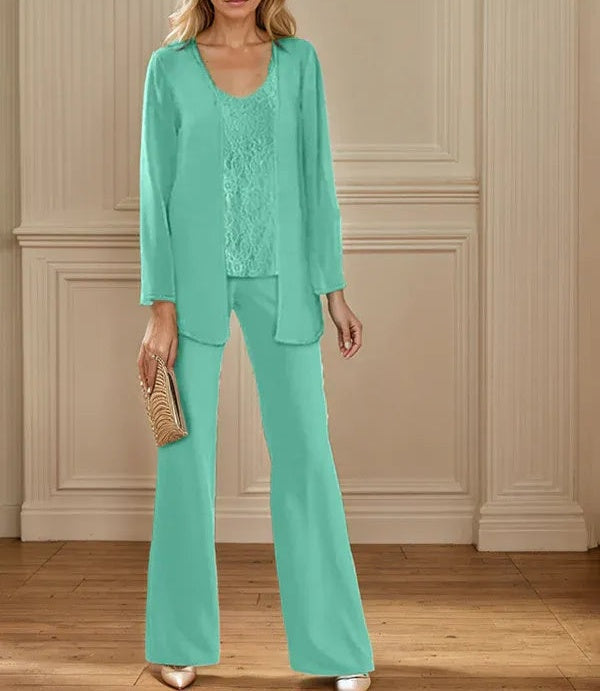 Chiffon Mother of the Bride Pantsuits with Jacket