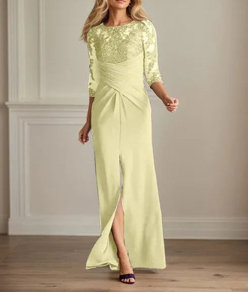 Plum Sheath Lace Stretch Crepe Mother of the Bride Dress