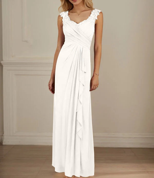 Champagne A-Line Sweetheart Neckline Pleated Mesh Dress