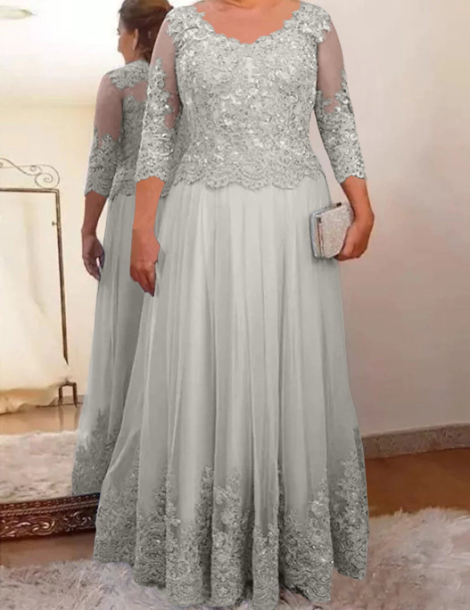 A-Line/Princess Tulle Mother of the Bride Dresses with Applique
