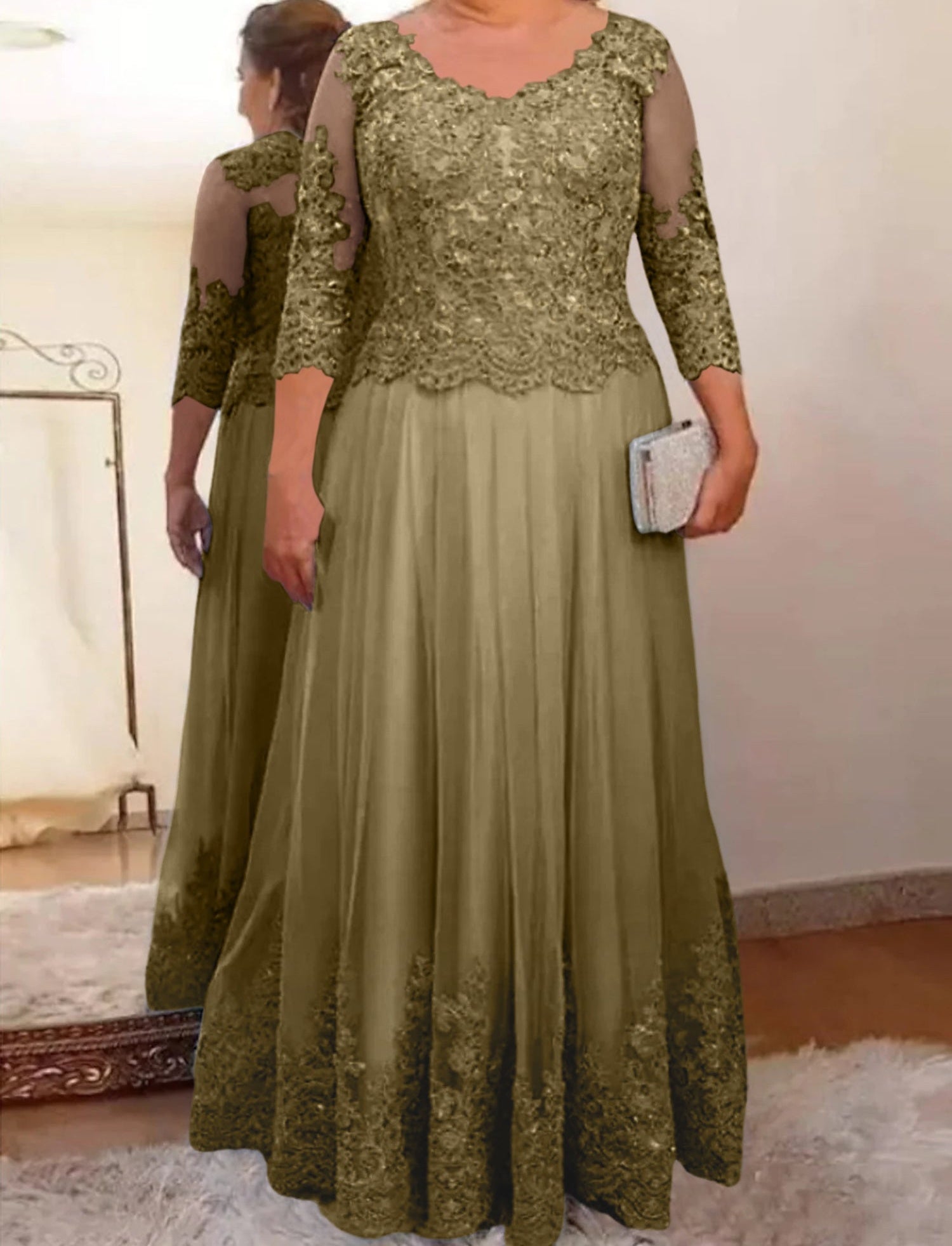 A-Line/Princess Tulle Mother of the Bride Dresses with Applique