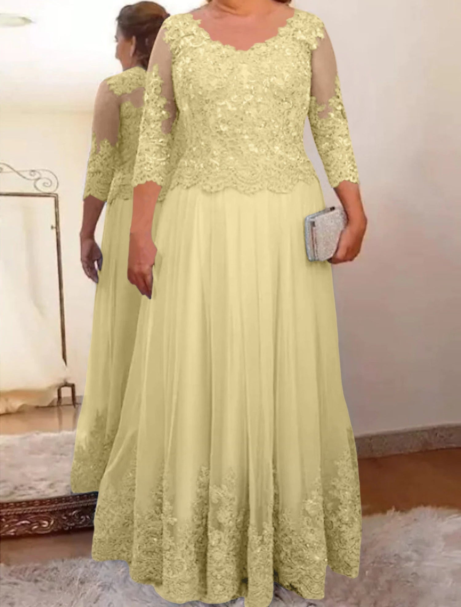 A-Line/Princess Tulle Mother of the Bride Dresses with Applique