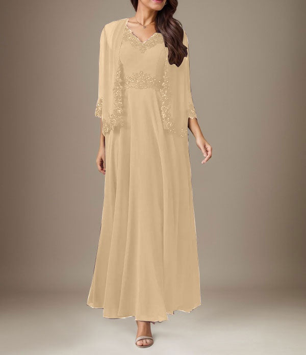 Plum A-Line Sequins Chiffon Dress