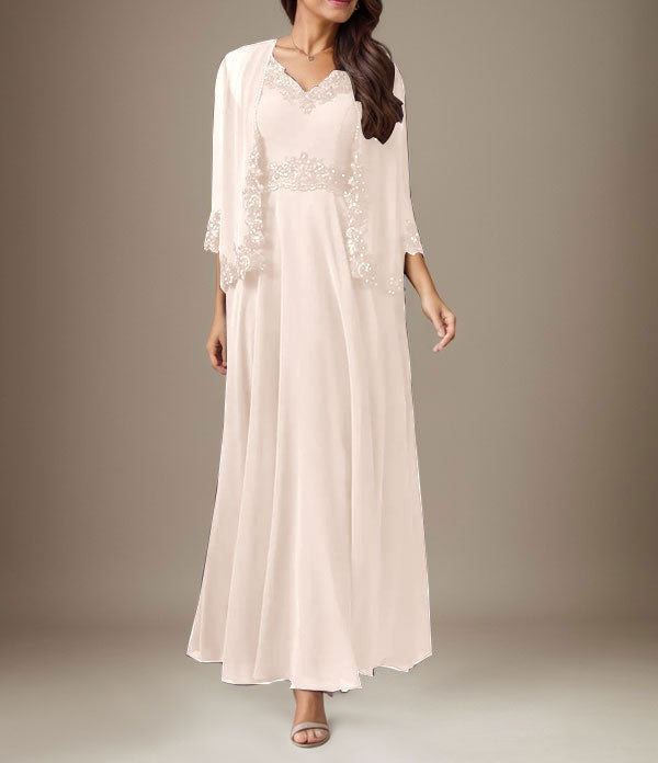 Plum A-Line Sequins Chiffon Dress
