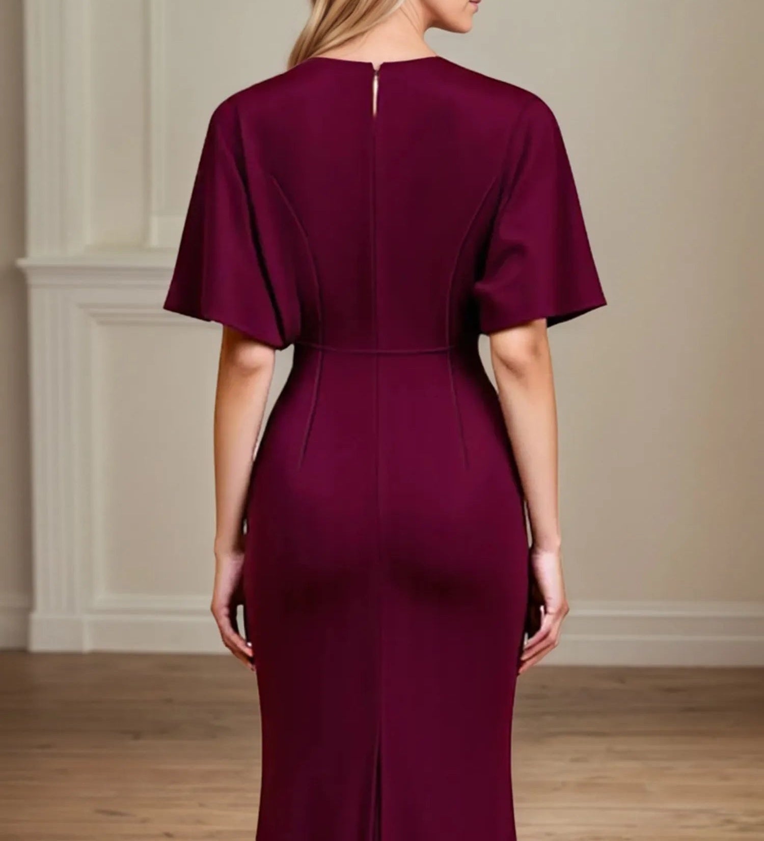 Trumpet/Mermaid V Neck Ruched Floor Length Mother of the Bride Dress