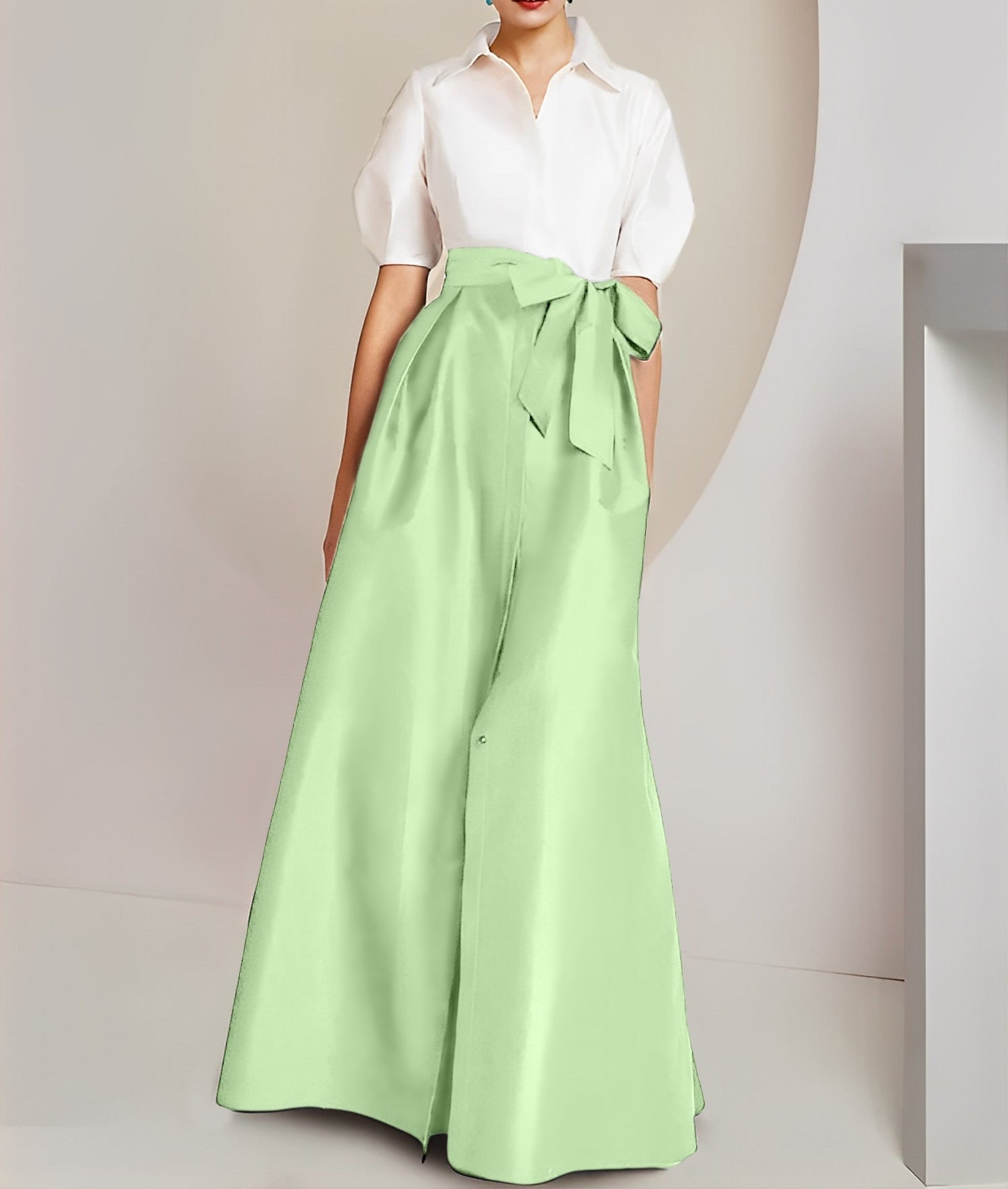A-Line/Princess  Shirt Collar Short Sleeves 2 pieces Mother Of The Bride Dresses