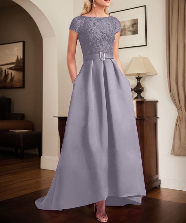 Orchid Lace Elegant A-Line Mother Of The Bride Dresses With Beading Satin