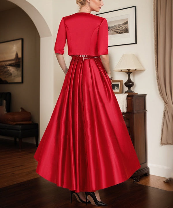 Two Tone Satin And Lace Applique Mother Of The Bride Dresses With Jack Two Tone Satin And Lace Applique Mother Of The Bride Dresses With Jack