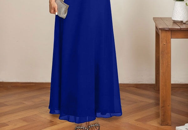 A-line Scoop Illusion Ankle-Length Chiffon Lace Mother of the Bride Dress With Rhinestone Beading