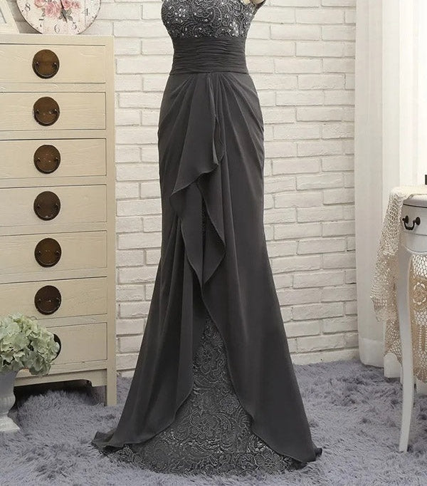 Sheath/Column High Neck Floor-Length Mother of the Bride Dresses