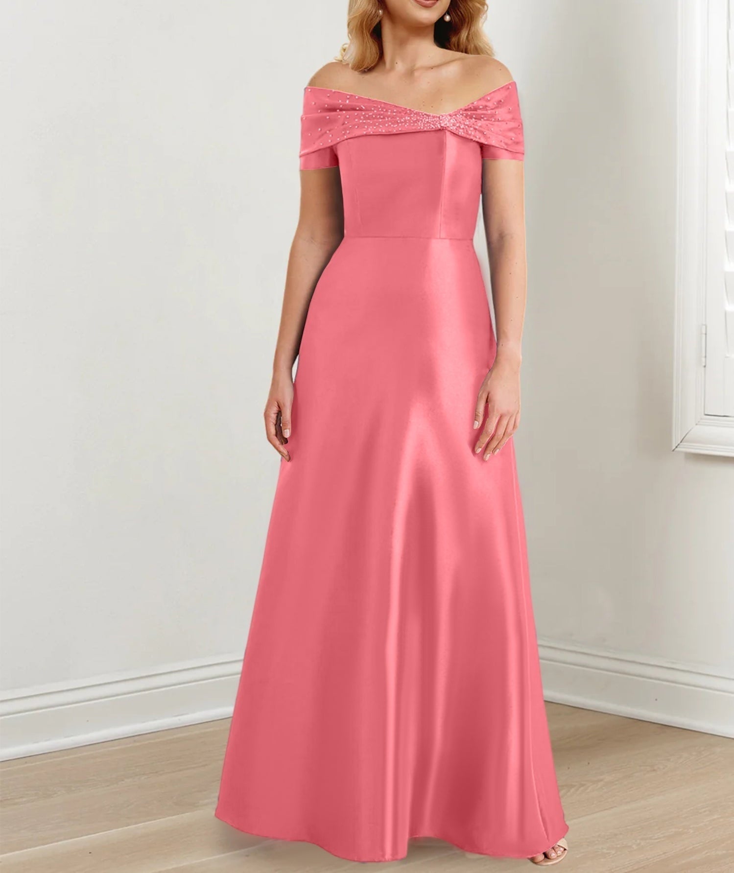 A-Line/Princess Off-the-Shoulder Floor-Length Mother of the Bride Dresses