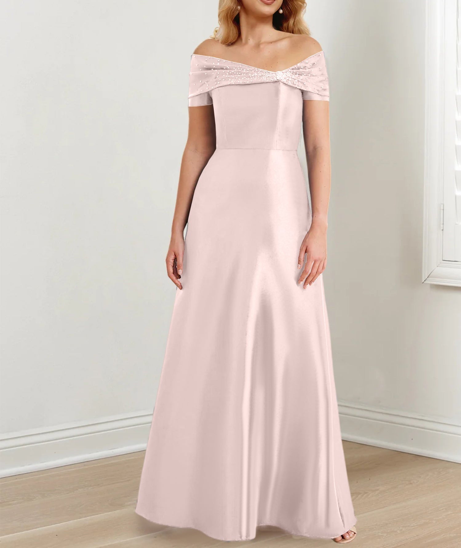 A-Line/Princess Off-the-Shoulder Floor-Length Mother of the Bride Dresses