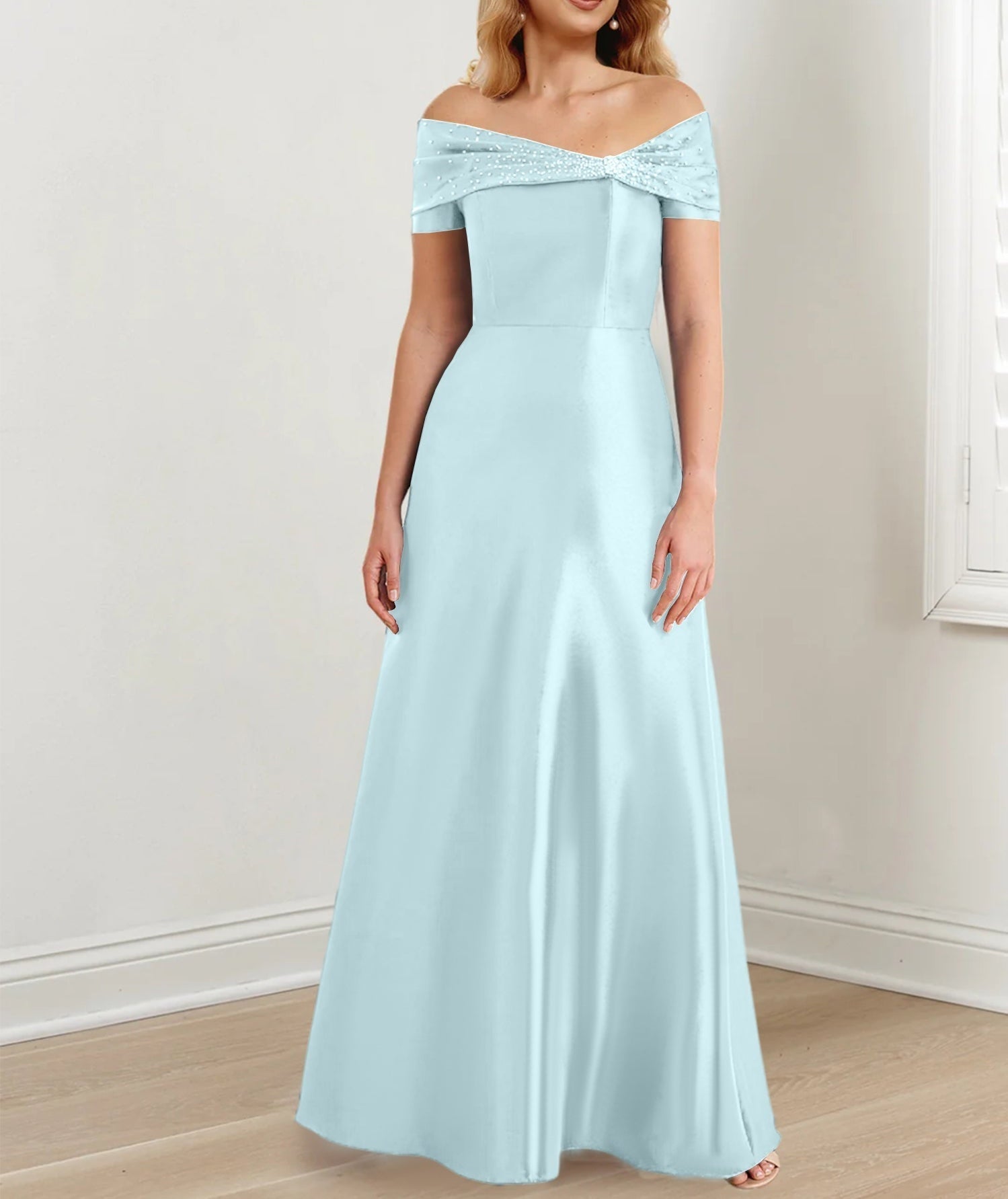 A-Line/Princess Off-the-Shoulder Floor-Length Mother of the Bride Dresses