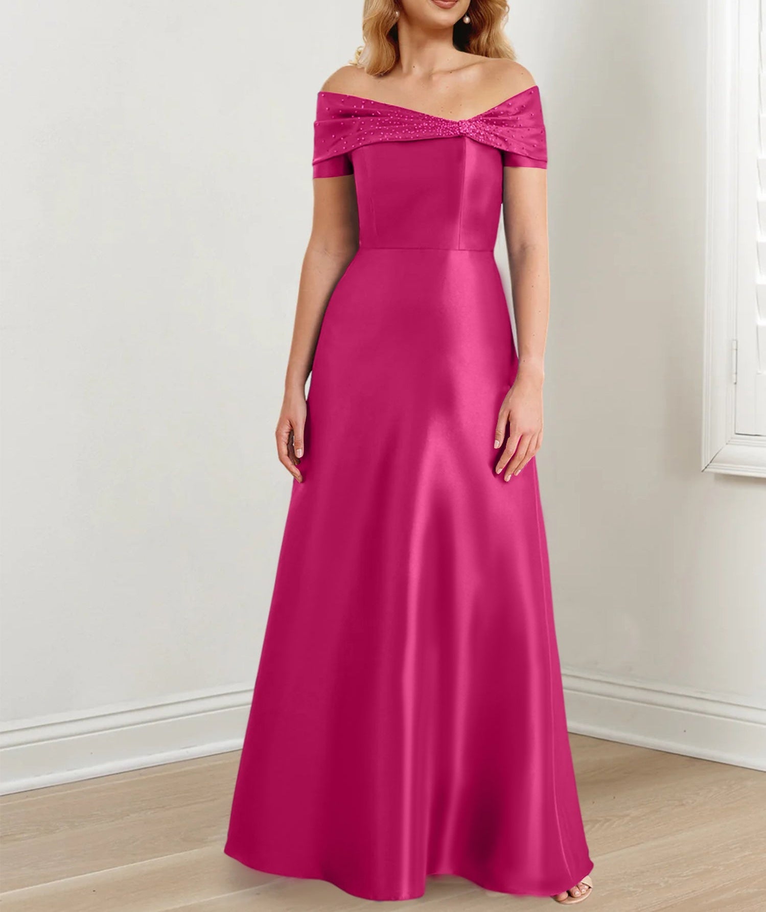 A-Line/Princess Off-the-Shoulder Floor-Length Mother of the Bride Dresses
