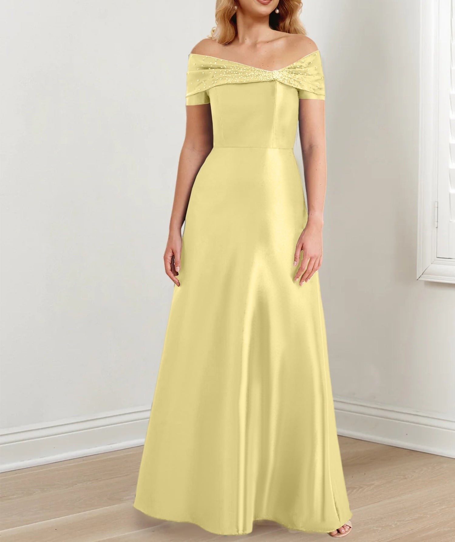 A-Line/Princess Off-the-Shoulder Floor-Length Mother of the Bride Dresses