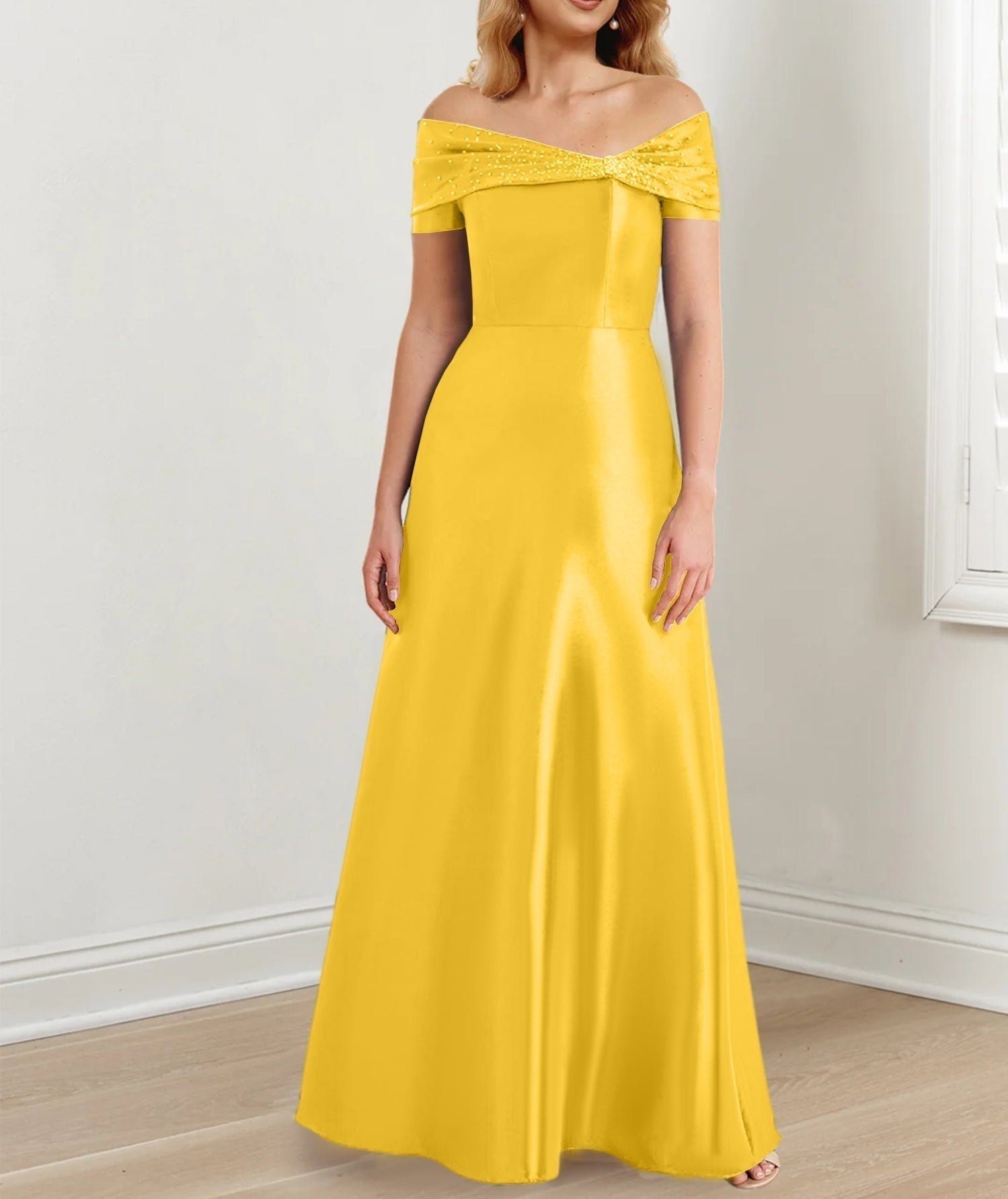 A-Line/Princess Off-the-Shoulder Floor-Length Mother of the Bride Dresses