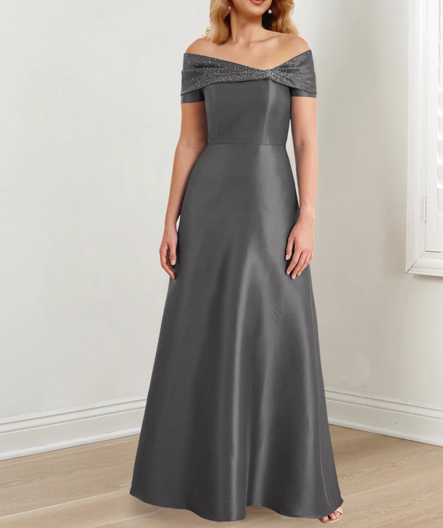 A-Line/Princess Off-the-Shoulder Floor-Length Mother of the Bride Dresses