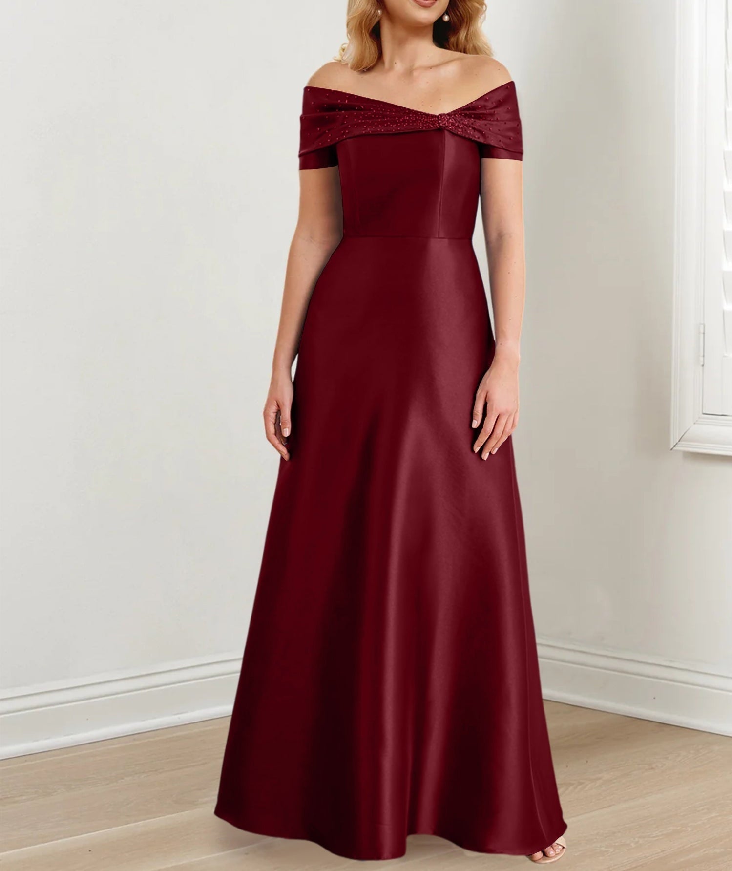 A-Line/Princess Off-the-Shoulder Floor-Length Mother of the Bride Dresses