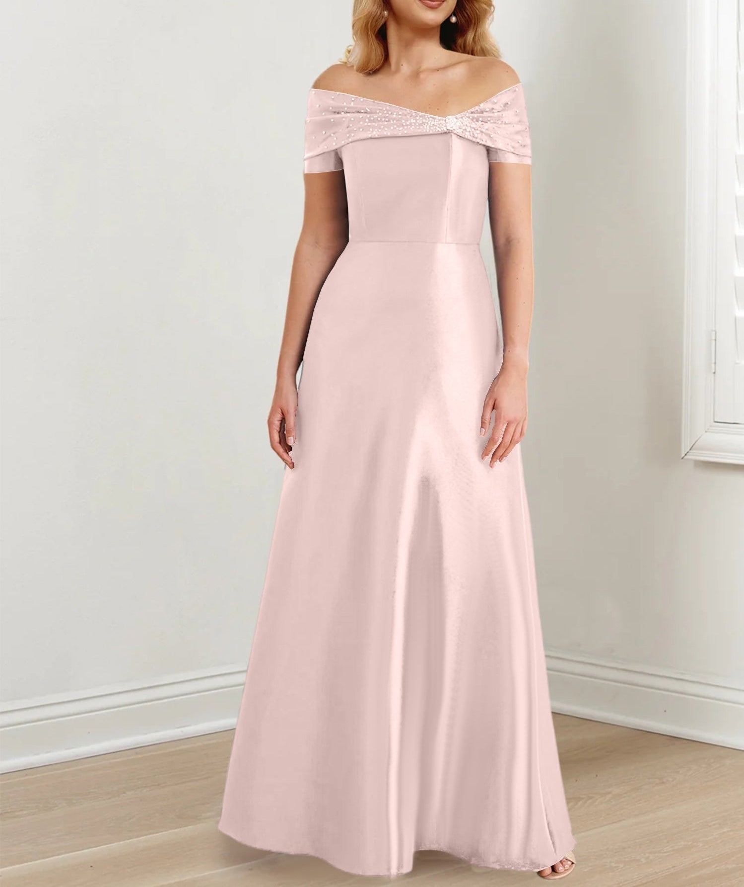 A-Line/Princess Off-the-Shoulder Floor-Length Mother of the Bride Dresses
