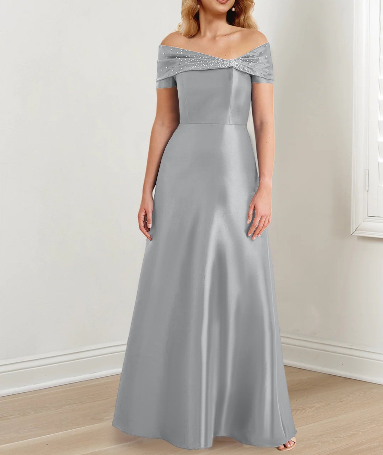 A-Line/Princess Off-the-Shoulder Floor-Length Mother of the Bride Dresses