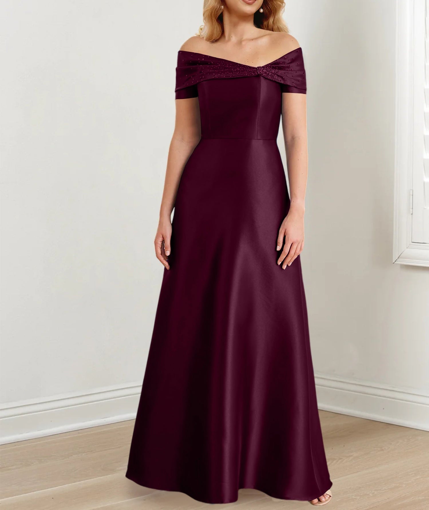 A-Line/Princess Off-the-Shoulder Floor-Length Mother of the Bride Dresses