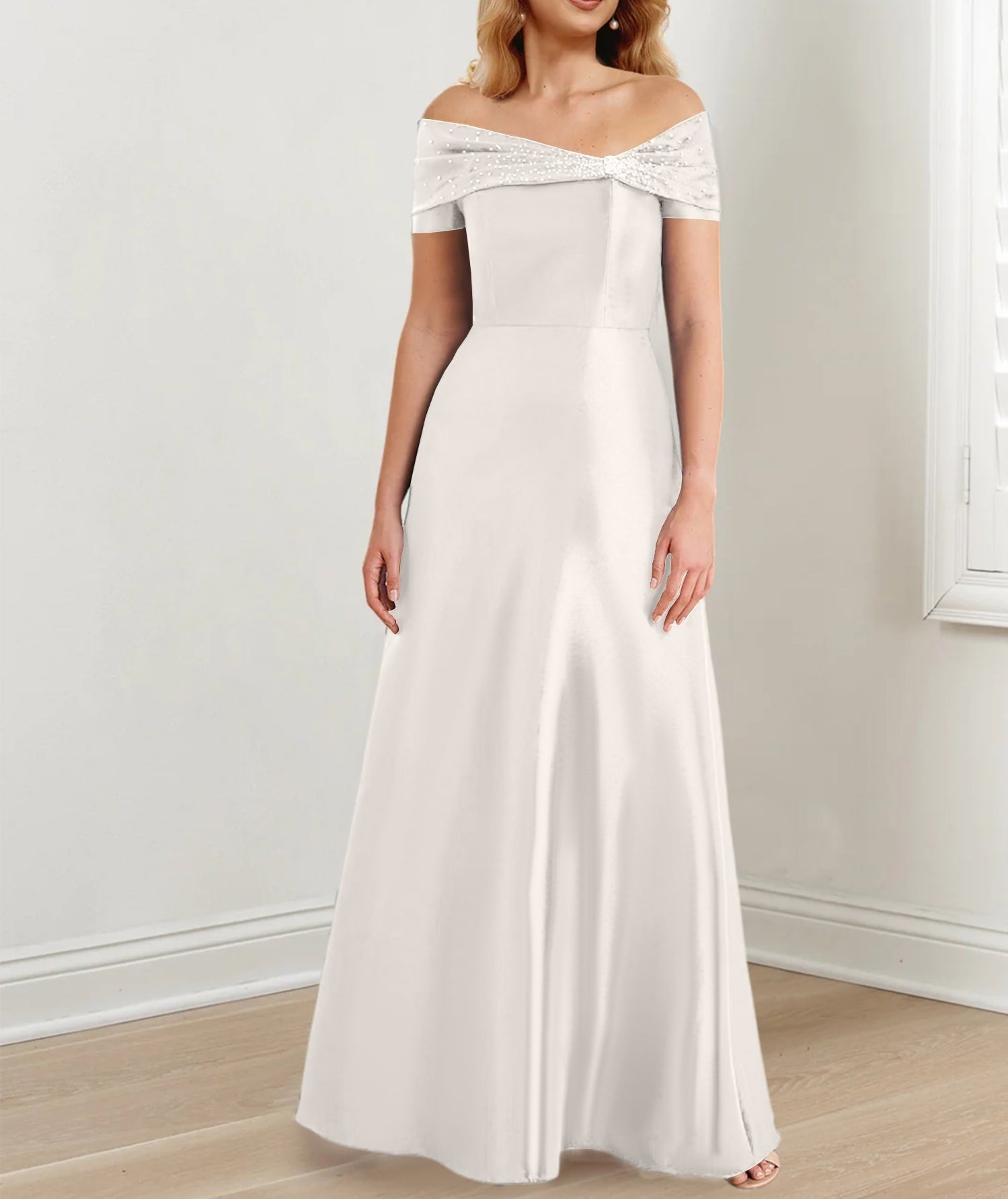 A-Line/Princess Off-the-Shoulder Floor-Length Mother of the Bride Dresses