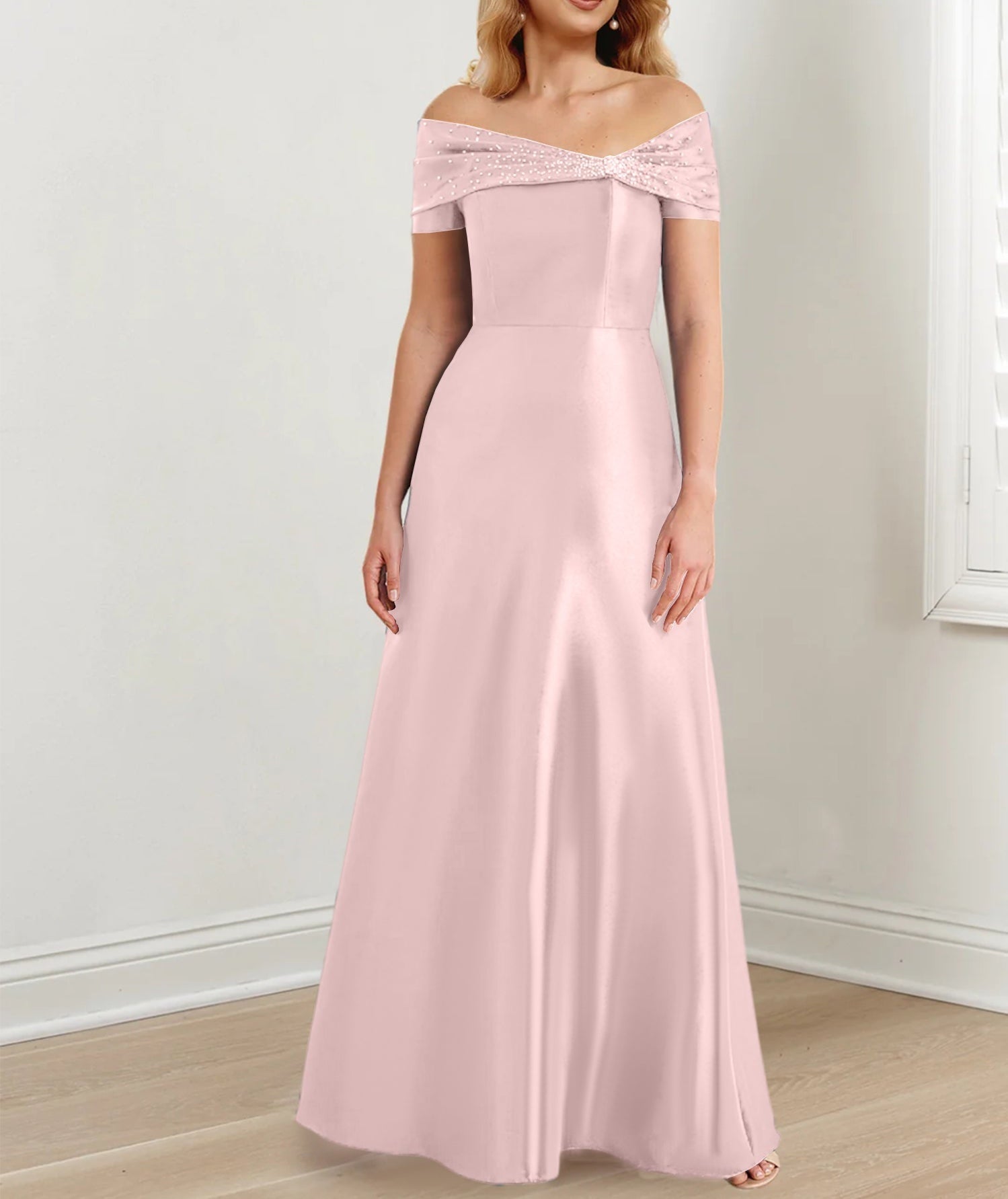 A-Line/Princess Off-the-Shoulder Floor-Length Mother of the Bride Dresses