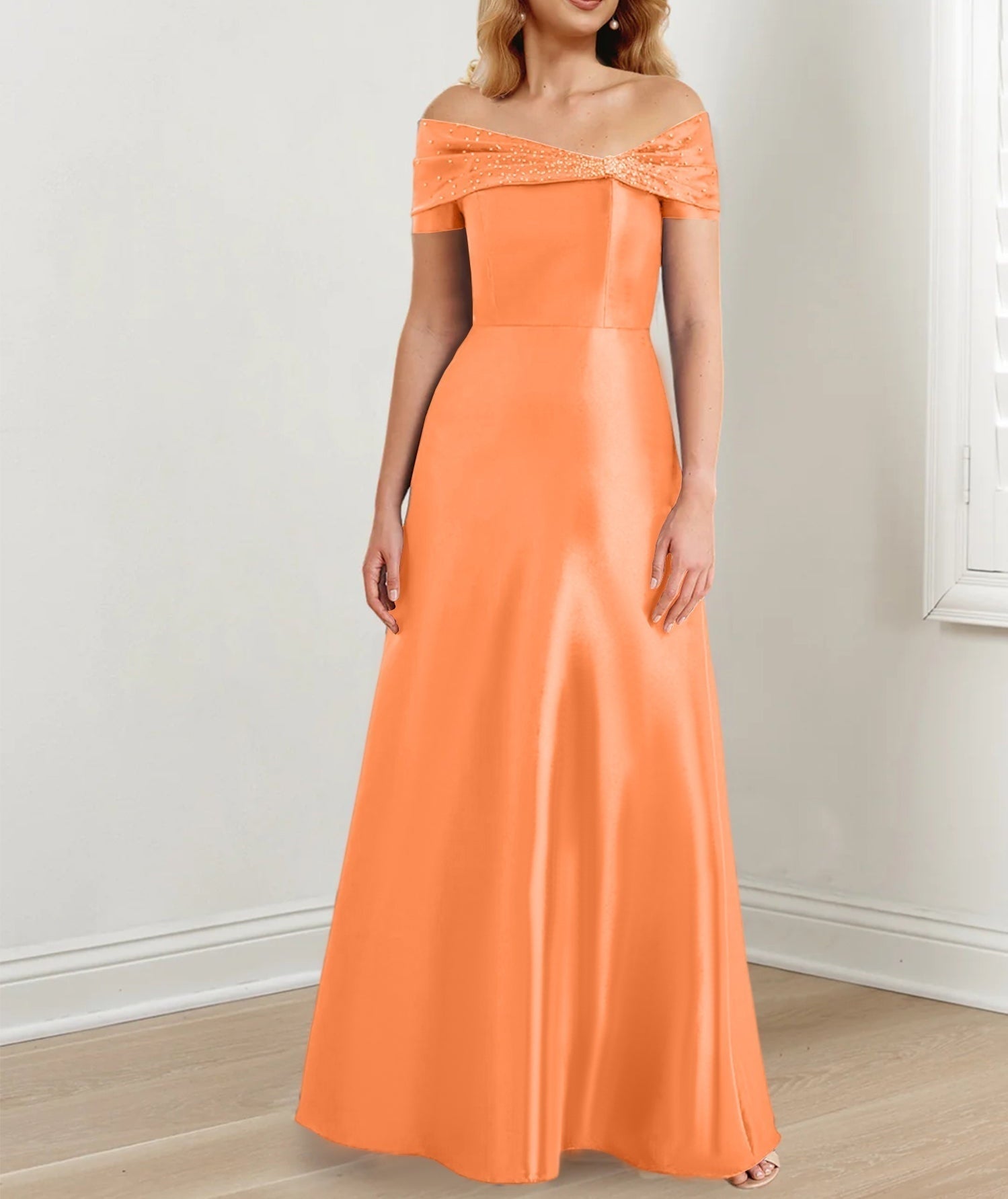 A-Line/Princess Off-the-Shoulder Floor-Length Mother of the Bride Dresses