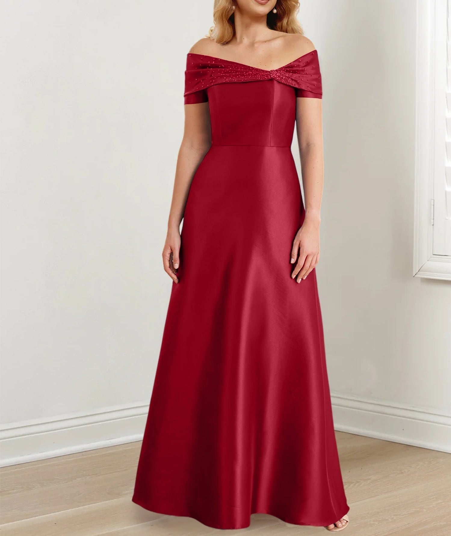 A-Line/Princess Off-the-Shoulder Floor-Length Mother of the Bride Dresses