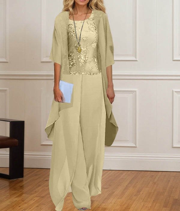 Chiffon Mother of the Bride Pantsuits with Jacket