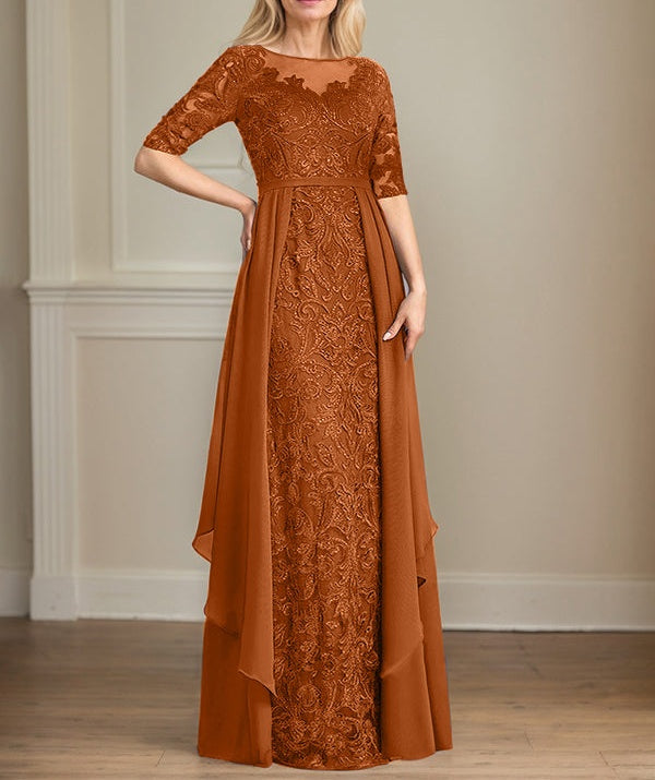 Chiffon Lace Maxi Dress