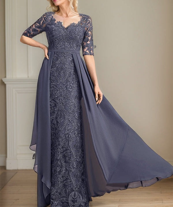 Chiffon Lace Maxi Dress