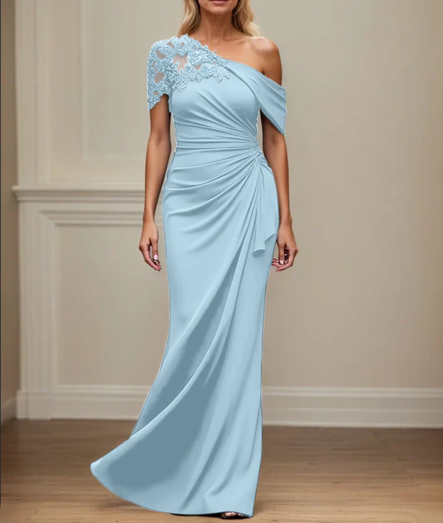 Trumpet/Mermaid Asymmetrical Mother of the Bride Dress with Appliques