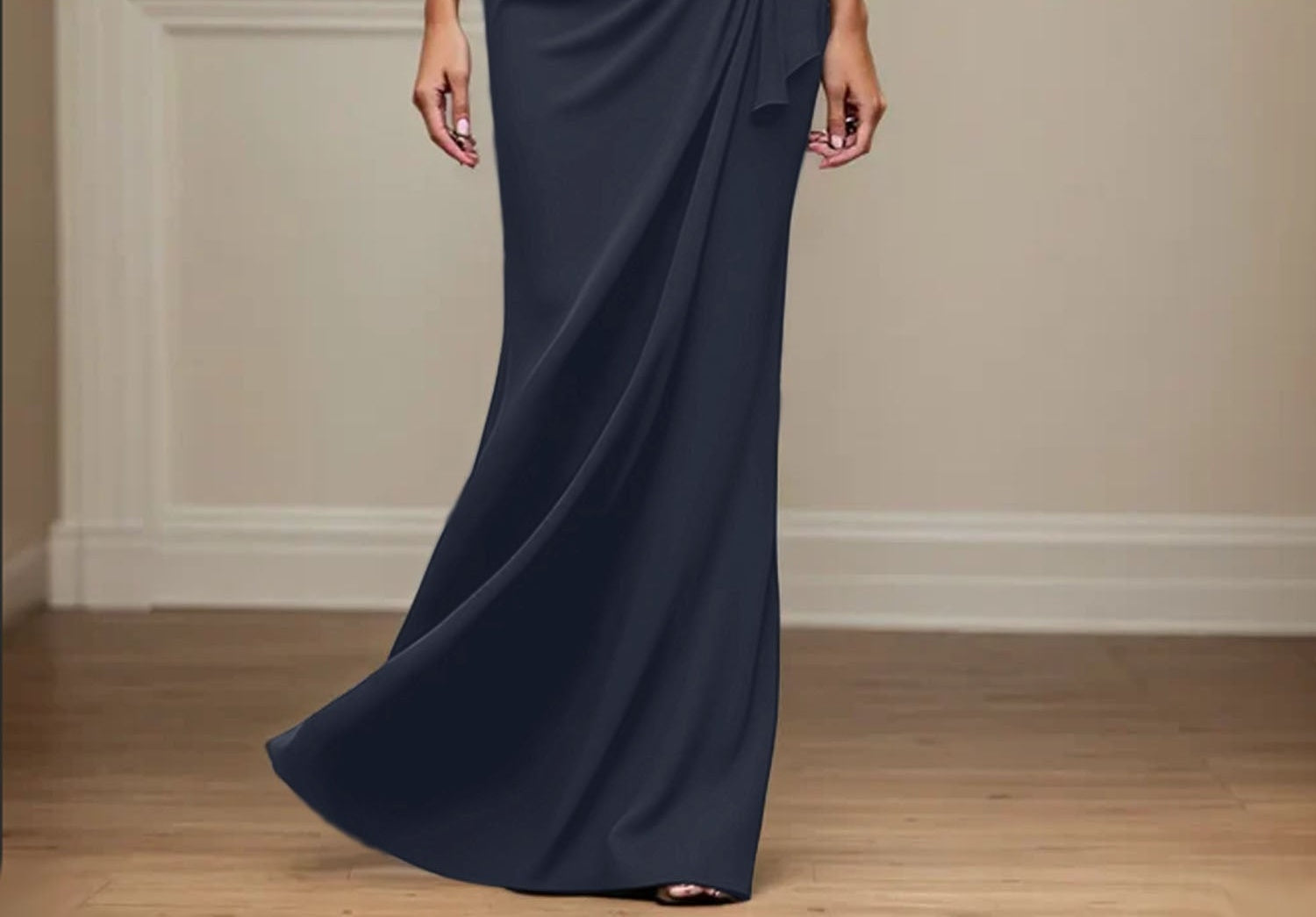 Trumpet/Mermaid Asymmetrical Mother of the Bride Dress with Appliques