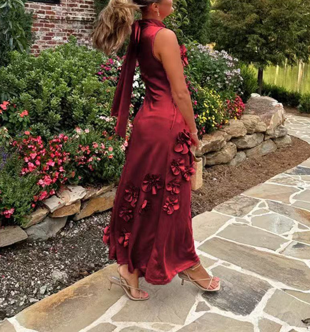 Hank Flower Embellished Maxi Dress
